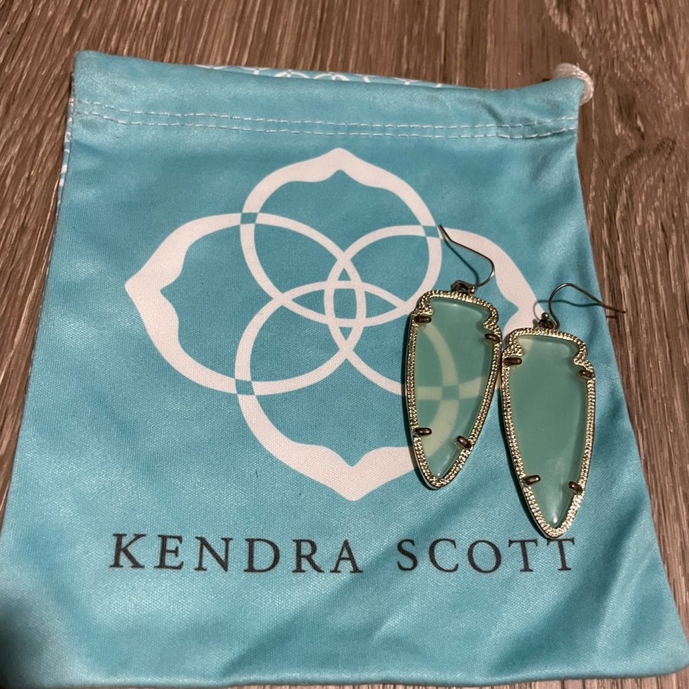 Kendra Scott Green Drop Earrings